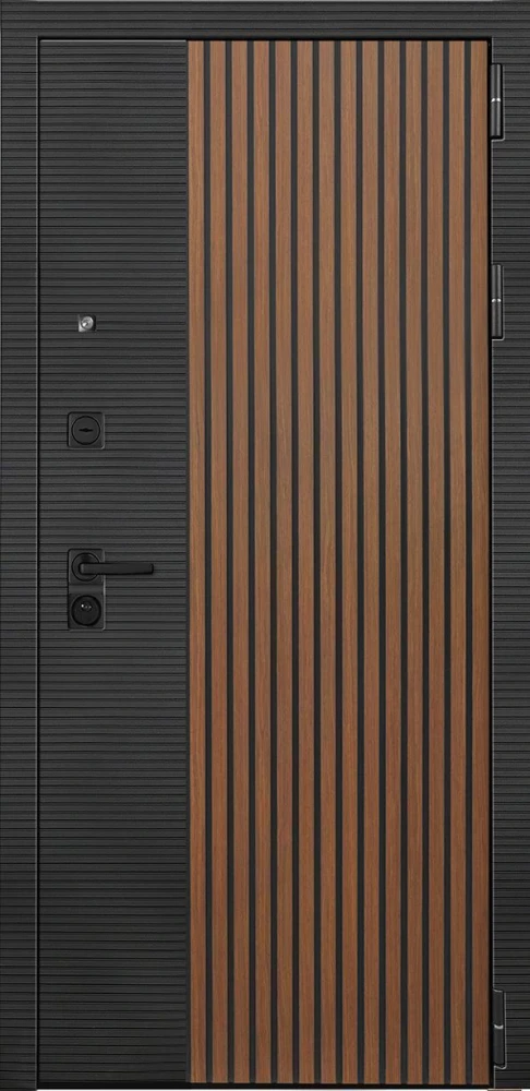Входная дверь ДвериПРО Модель Л-48 ФЛЗ-618 Черный кварц DPRO227978 внешняя сторона